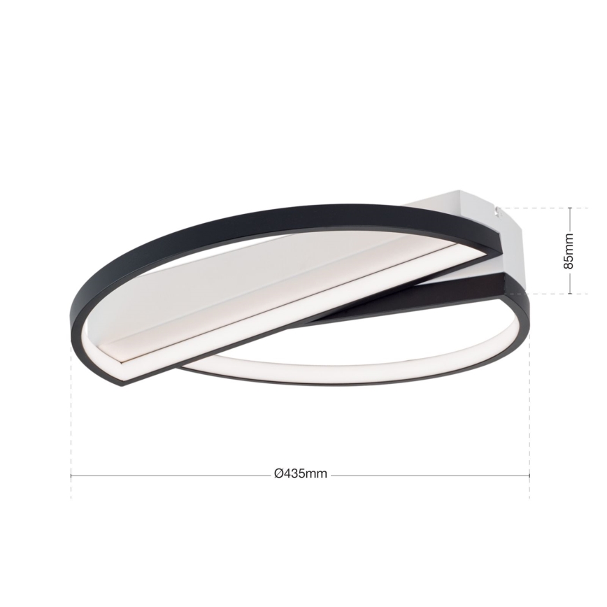 LED Prigušiva plafonjera OLGA LED/28W/230V crno/bela