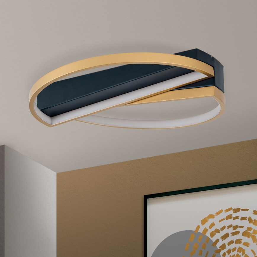 LED Prigušiva plafonjera OLGA LED/28W/230V zlatna/crno