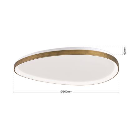 LED Plafonjera CHARLIE LED/72W/230V pr. 80 cm zlatna