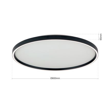 LED Prigušiva plafonjera MASCA LED/47W/230V 2700/3350/4000K pr. 60 cm crno