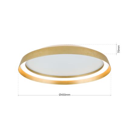 LED Prigušiva plafonjera MANTA LED/38W/230V 2700/3000/4000K pr. 45 cm zlatna