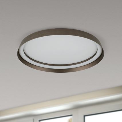 LED Prigušiva plafonjera MANTA LED/38W/230V 2700/3000/4000K pr. 45 cm braon