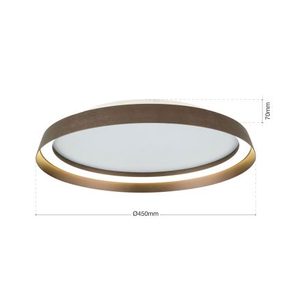 LED Prigušiva plafonjera MANTA LED/38W/230V 2700/3000/4000K pr. 45 cm braon