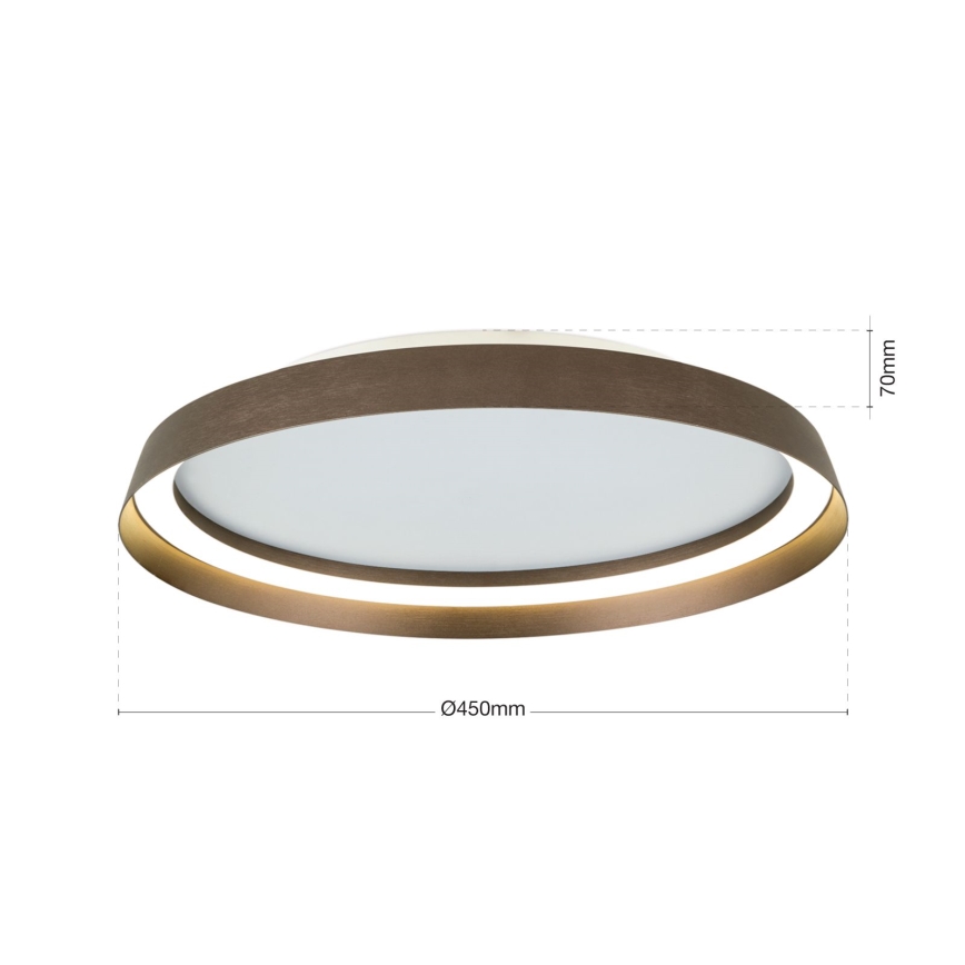 LED Prigušiva plafonjera MANTA LED/38W/230V 2700/3000/4000K pr. 45 cm braon