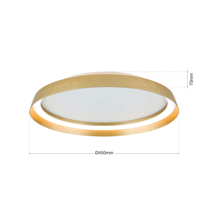 LED prigušiva plafonska svetiljka MANTA LED/38W/230V 2700/3000/4000K Ø 45 cm zlatna