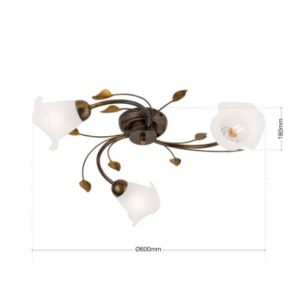 Nadgradni luster SISI 3xE14/40W/230V pr. 60 cm bronzana/patina