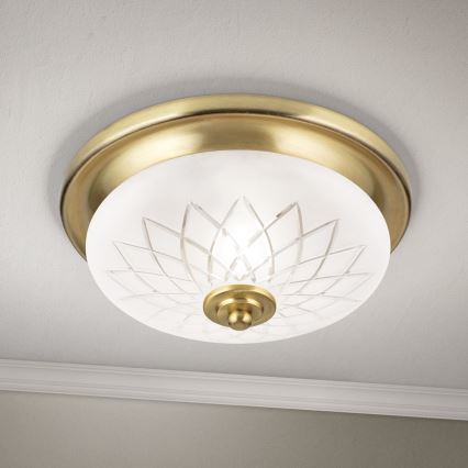 Plafonjera PORTO 1xE27/40W/230V pr. 26 cm zlatna