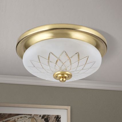 Plafonjera PORTO 1xE27/40W/230V pr. 26 cm zlatna