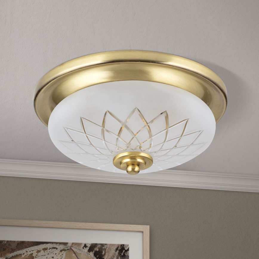 Plafonjera PORTO 1xE27/40W/230V pr. 26 cm zlatna