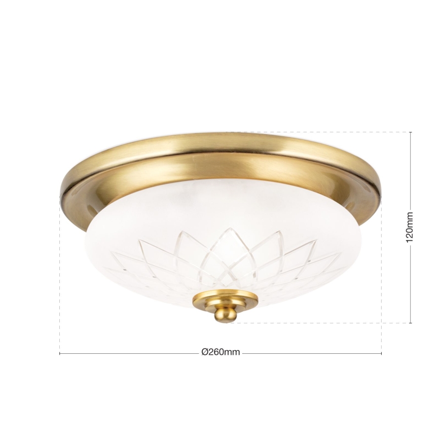 Plafonjera PORTO 1xE27/40W/230V pr. 26 cm zlatna