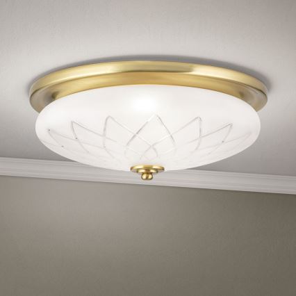 Plafonjera PORTO 2xE27/40W/230V pr. 37 cm zlatna