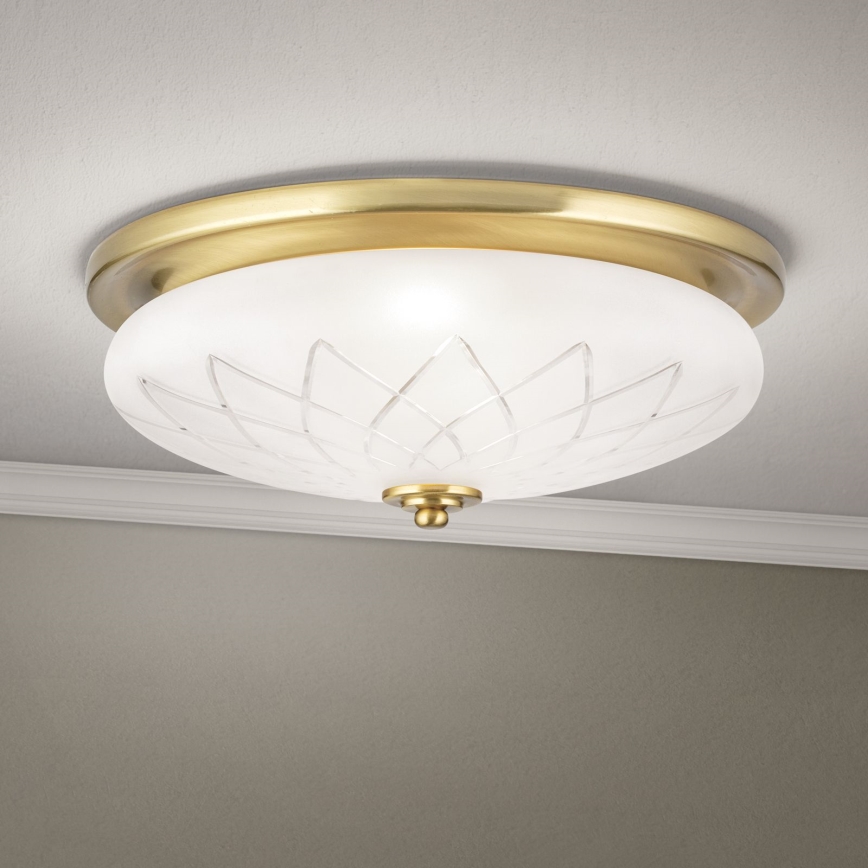 Plafonjera PORTO 2xE27/40W/230V pr. 37 cm zlatna