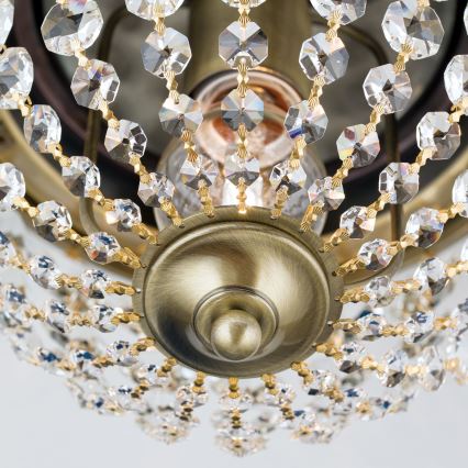 Kristalna plafonjera PLAFOND 1xE27/40W/230V pr. 26 cm bronzana