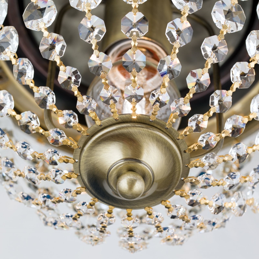 Kristalna plafonjera PLAFOND 1xE27/40W/230V pr. 26 cm bronzana