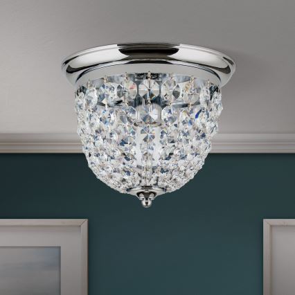 Kristalna plafonjera PLAFOND 1xE27/40W/230V pr. 26 cm sjajni krom