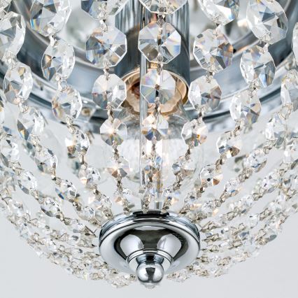 Kristalna plafonjera PLAFOND 1xE27/40W/230V pr. 26 cm sjajni krom