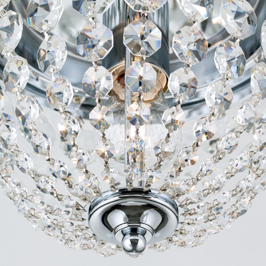 Kristalna plafonjera PLAFOND 1xE27/40W/230V pr. 26 cm sjajni krom