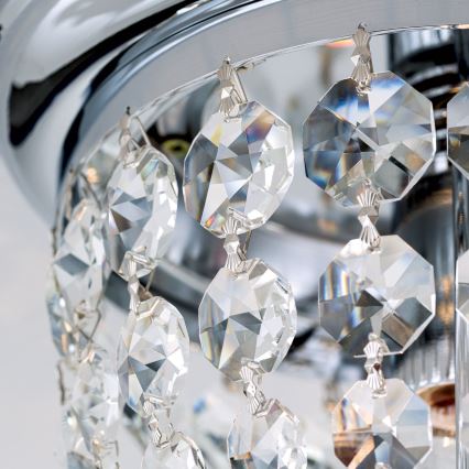 Kristalna plafonjera PLAFOND 1xE27/40W/230V pr. 26 cm sjajni krom