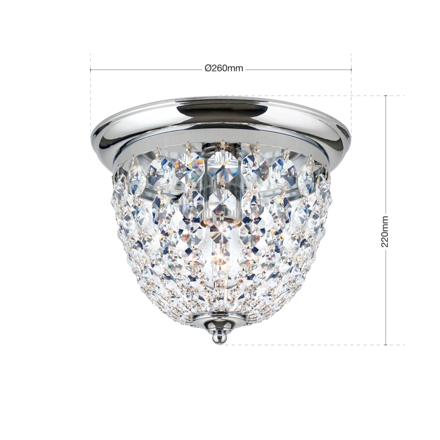 Kristalna plafonjera PLAFOND 1xE27/40W/230V pr. 26 cm sjajni krom
