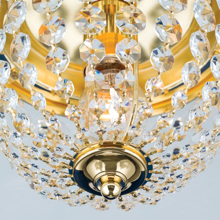 Kristalna plafonjera PLAFOND 1xE27/40W/230V pr. 26 cm zlatna
