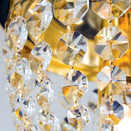 Kristalno stropno svetlo PLAFOND 1xE27/40W/230V prečnik 26 cm zlatno