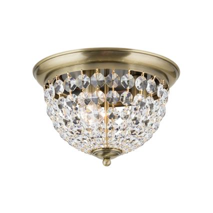Kristalna plafonjera PLAFOND 3xE27/40W/230V pr. 35 cm bronzana