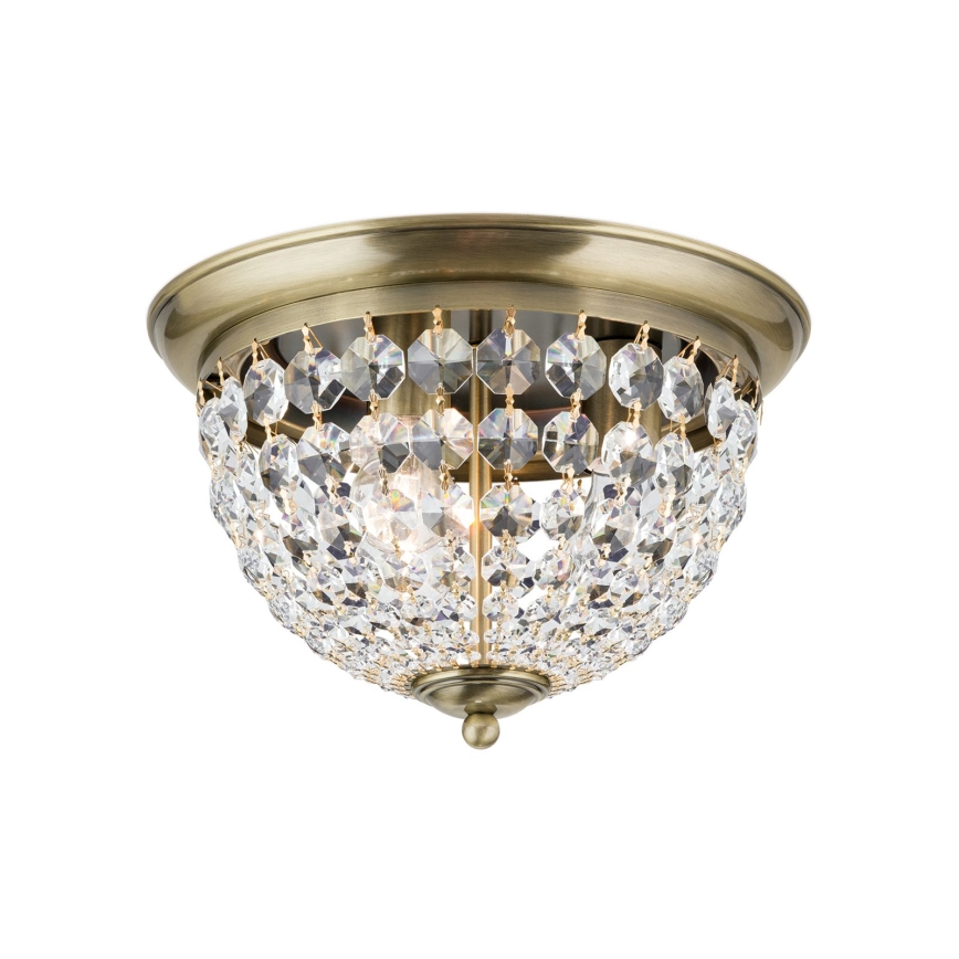 Kristalna plafonjera PLAFOND 3xE27/40W/230V pr. 35 cm bronzana
