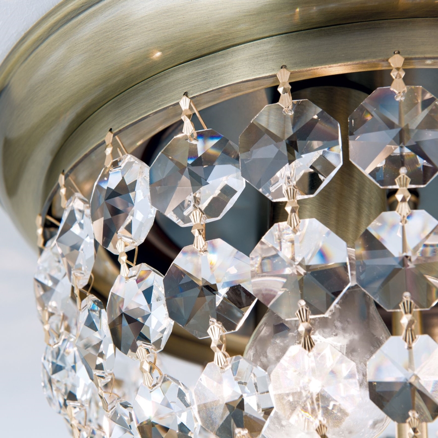 Kristalna plafonjera PLAFOND 3xE27/40W/230V pr. 35 cm bronzana