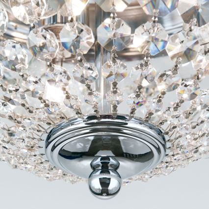 Kristalna plafonjera PLAFOND 3xE27/40W/230V pr. 35 cm sjajni krom