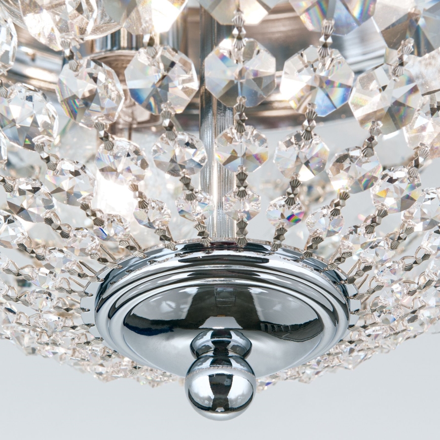 Kristalna plafonjera PLAFOND 3xE27/40W/230V pr. 35 cm sjajni krom