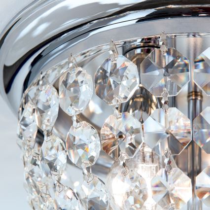 Kristalna plafonjera PLAFOND 3xE27/40W/230V pr. 35 cm sjajni krom