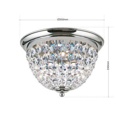 Kristalna plafonjera PLAFOND 3xE27/40W/230V pr. 35 cm sjajni krom