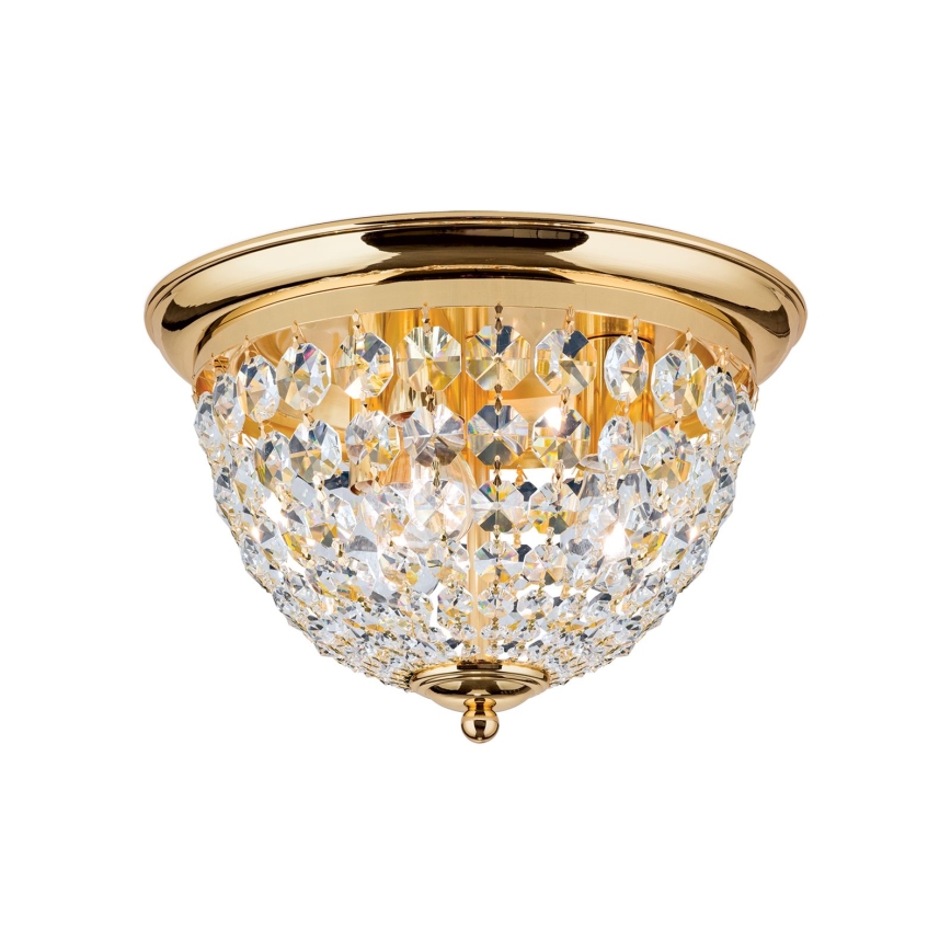 Kristalna plafonjera PLAFOND 3xE27/40W/230V pr. 35 cm zlatna