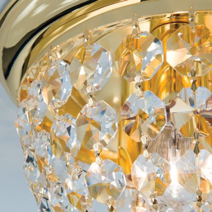 Kristalna plafonjera PLAFOND 3xE27/40W/230V pr. 35 cm zlatna