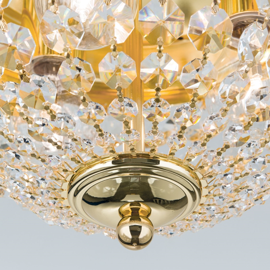 Kristalna plafonjera PLAFOND 3xE27/40W/230V pr. 35 cm zlatna