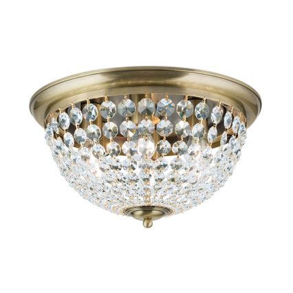 Kristalna plafonjera PLAFOND 6xE27/40W/230V pr. 47 cm bronzana