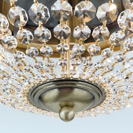 Kristalna plafonjera PLAFOND 6xE27/40W/230V pr. 47 cm bronzana