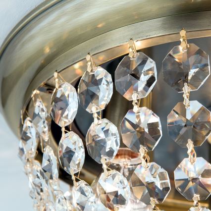 Kristalna plafonjera PLAFOND 6xE27/40W/230V pr. 47 cm bronzana
