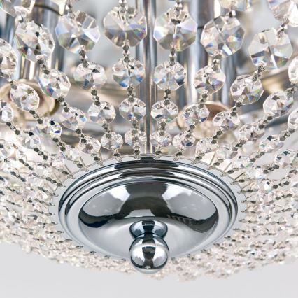 Kristalna plafonjera PLAFOND 6xE27/40W/230V pr. 47 cm sjajni krom