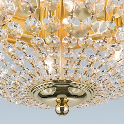 Kristalna plafonjera PLAFOND 6xE27/40W/230V pr. 47 cm zlatna