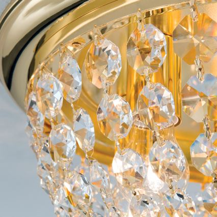 Kristalna plafonjera PLAFOND 6xE27/40W/230V pr. 47 cm zlatna
