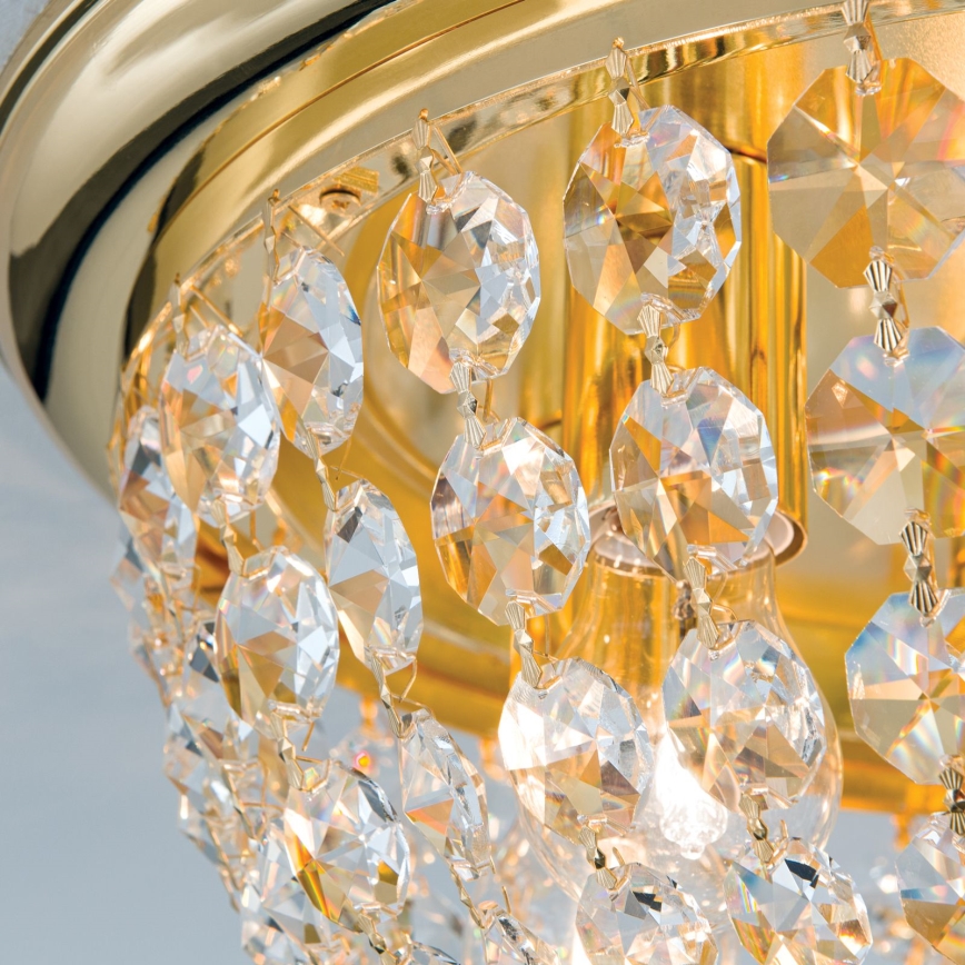 Kristalna plafonjera PLAFOND 6xE27/40W/230V pr. 47 cm zlatna