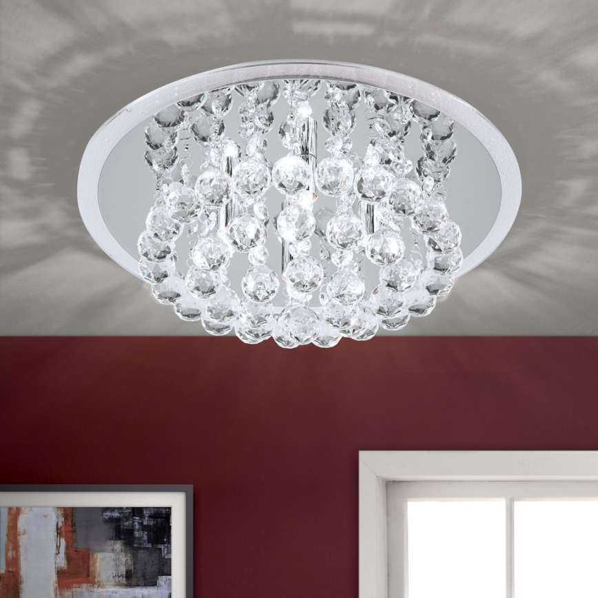 Kristalna plafonjera GLORIA 4xG9/40W/230V pr. 38 cm prozirna/sjajni krom