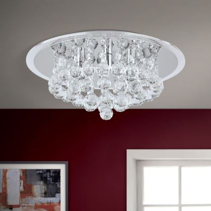 Kristalna plafonjera GLORIA 4xG9/40W/230V pr. 38 cm prozirna/sjajni krom