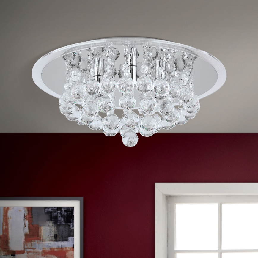 Kristalna plafonjera GLORIA 4xG9/40W/230V pr. 38 cm prozirna/sjajni krom