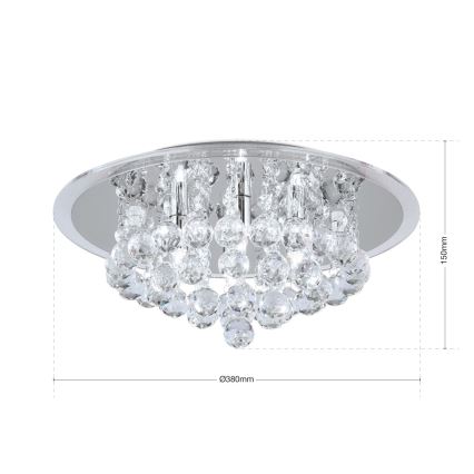 Kristalna plafonjera GLORIA 4xG9/40W/230V pr. 38 cm prozirna/sjajni krom