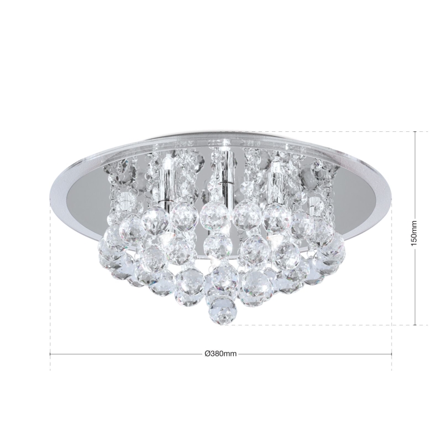 Kristalna plafonjera GLORIA 4xG9/40W/230V pr. 38 cm prozirna/sjajni krom
