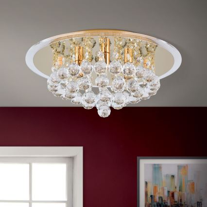 Kristalna plafonjera GLORIA 4xG9/40W/230V pr. 38 cm zlatna