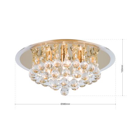 Kristalna plafonjera GLORIA 4xG9/40W/230V pr. 38 cm zlatna