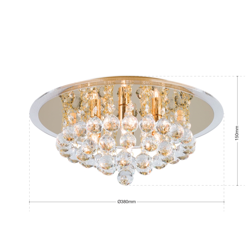 Kristalna plafonjera GLORIA 4xG9/40W/230V pr. 38 cm zlatna